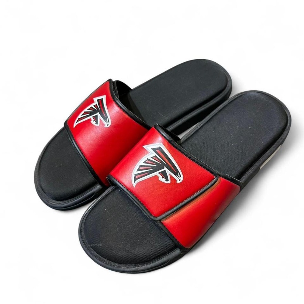 FOCO Atlanta Falcons Logo Red and Black Slides | Slippers NFL size XL 13-14
